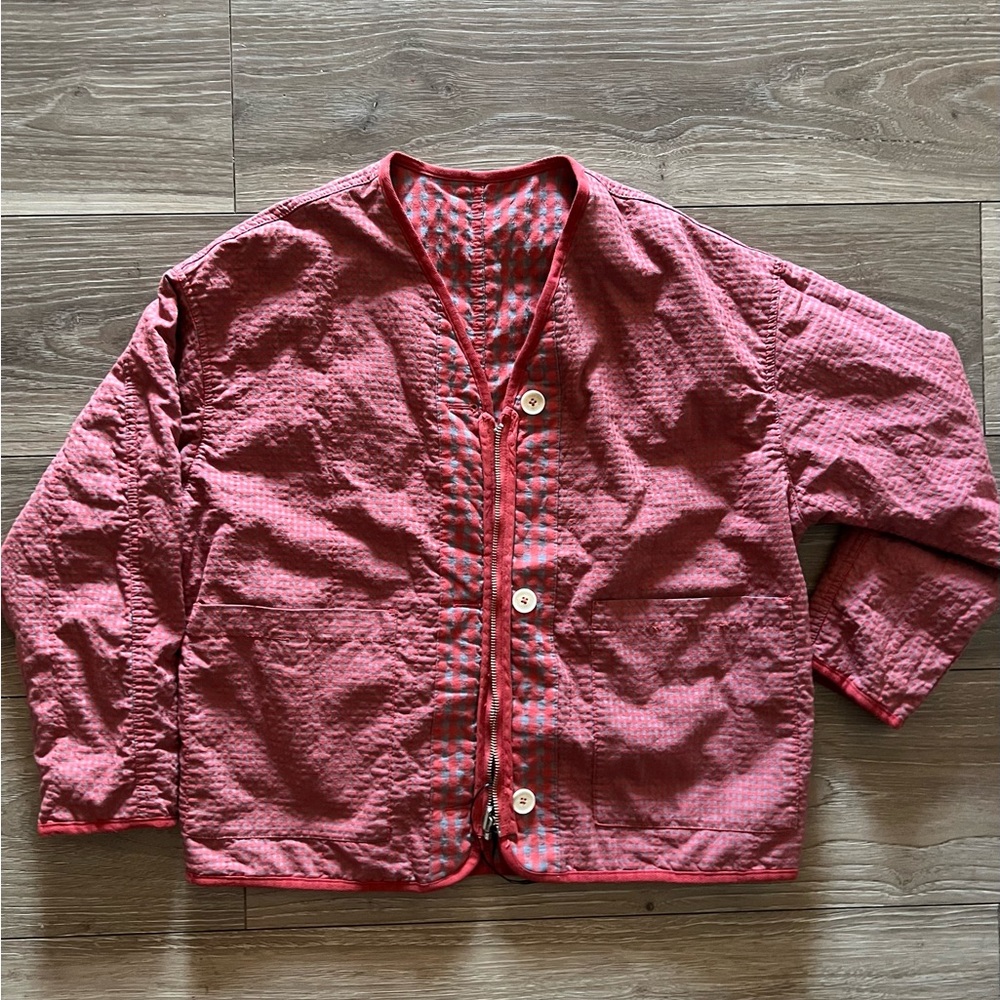 Zara Reversible Red Quilted Jacket reversible